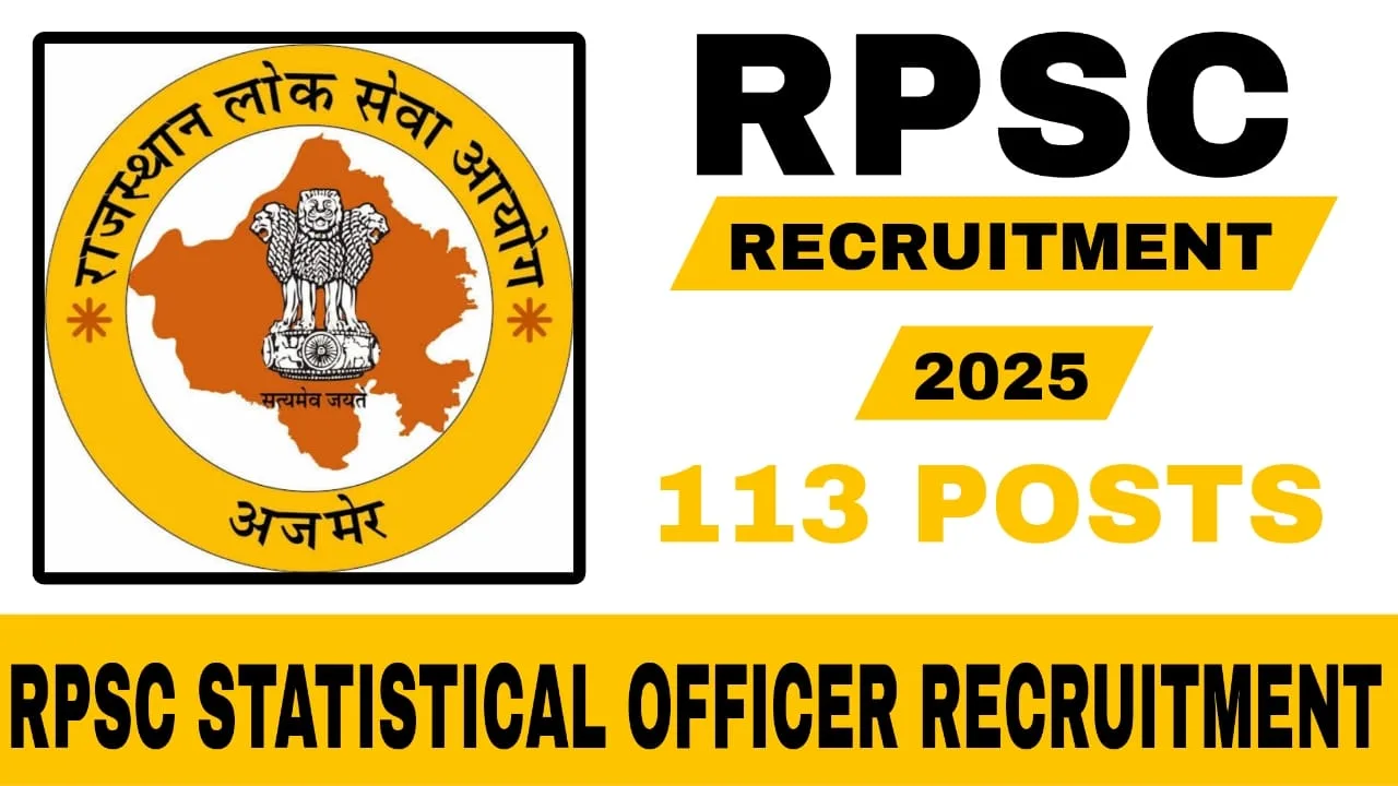 RPSC Statistical Officer Recruitment 2025