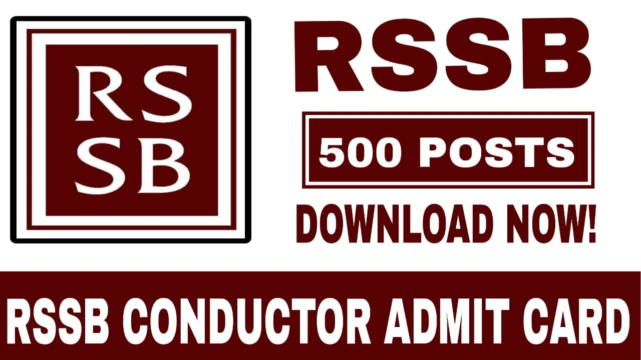 RSSB Conductor Admit Card 2025