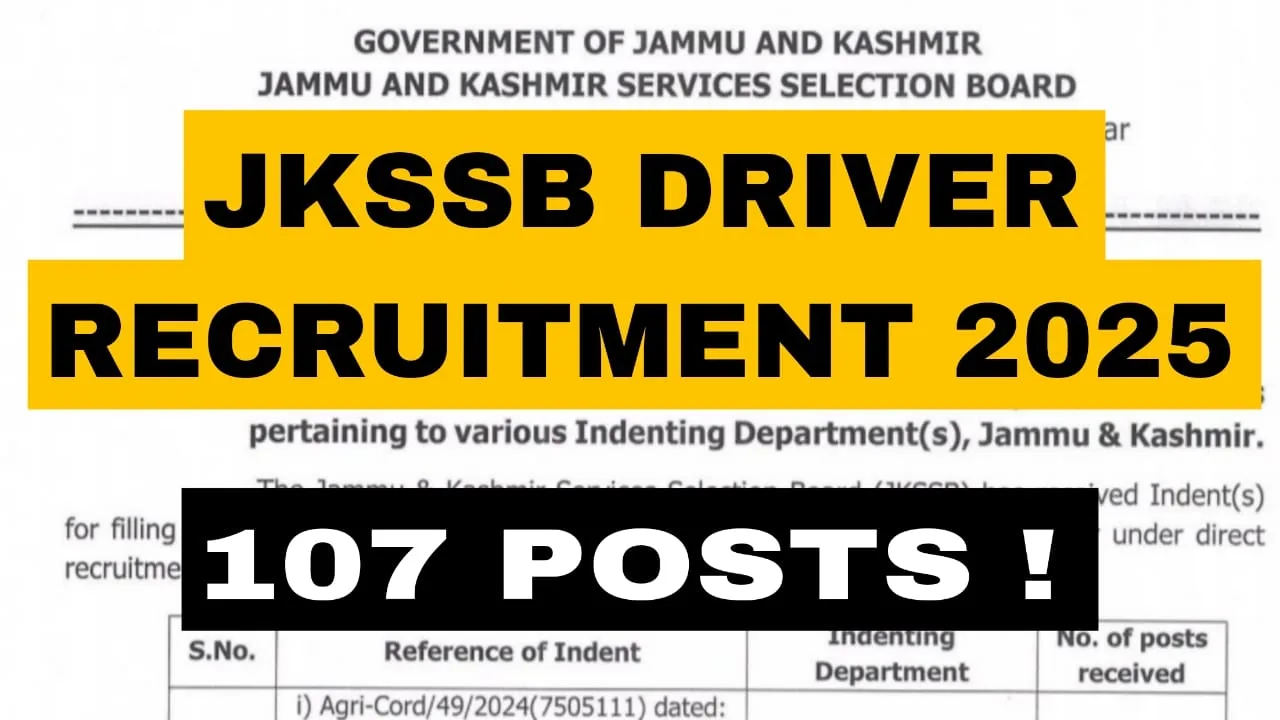 JKSSB Driver Recruitment 2025